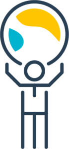 icon of a person holding a large sphere