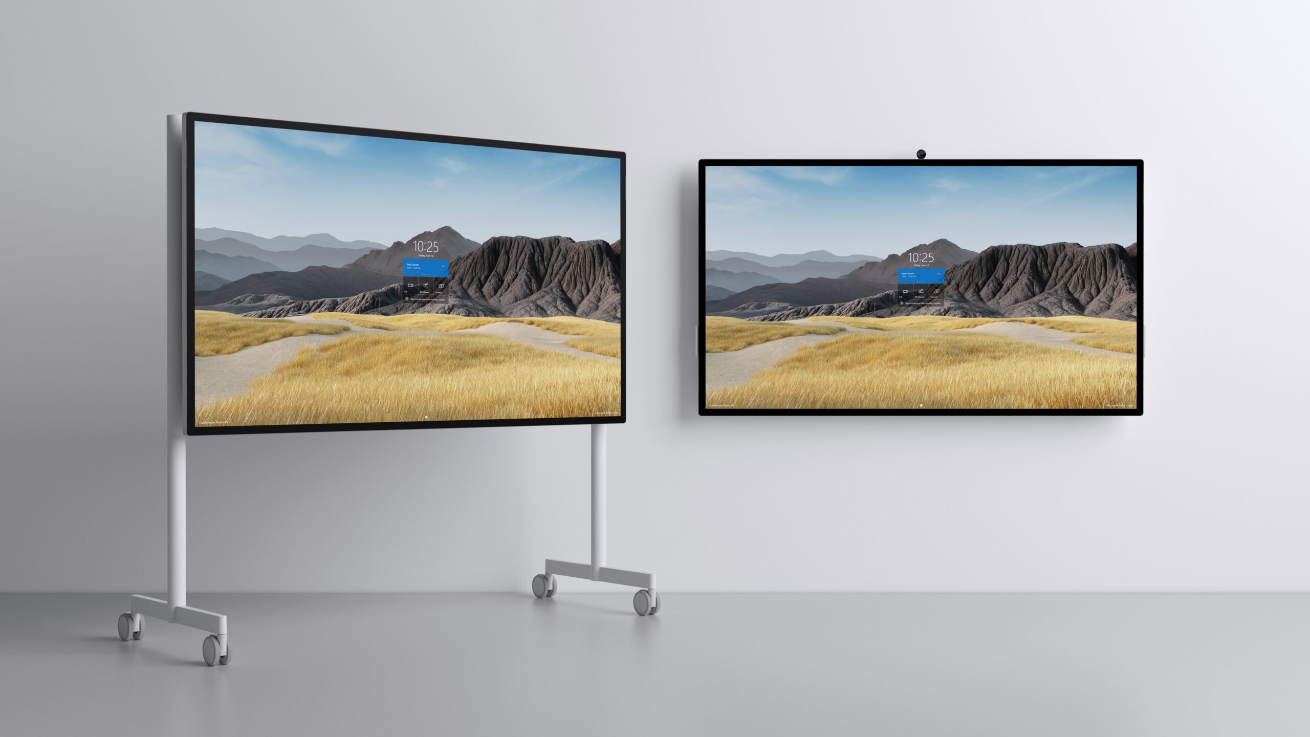 Surface Hub 2S rolling stand and wall mounted