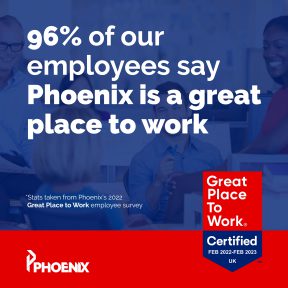 Great Place to Work Banner saying "96% of our employees say Phoenix is a great place to work."