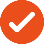 Orange tick icon