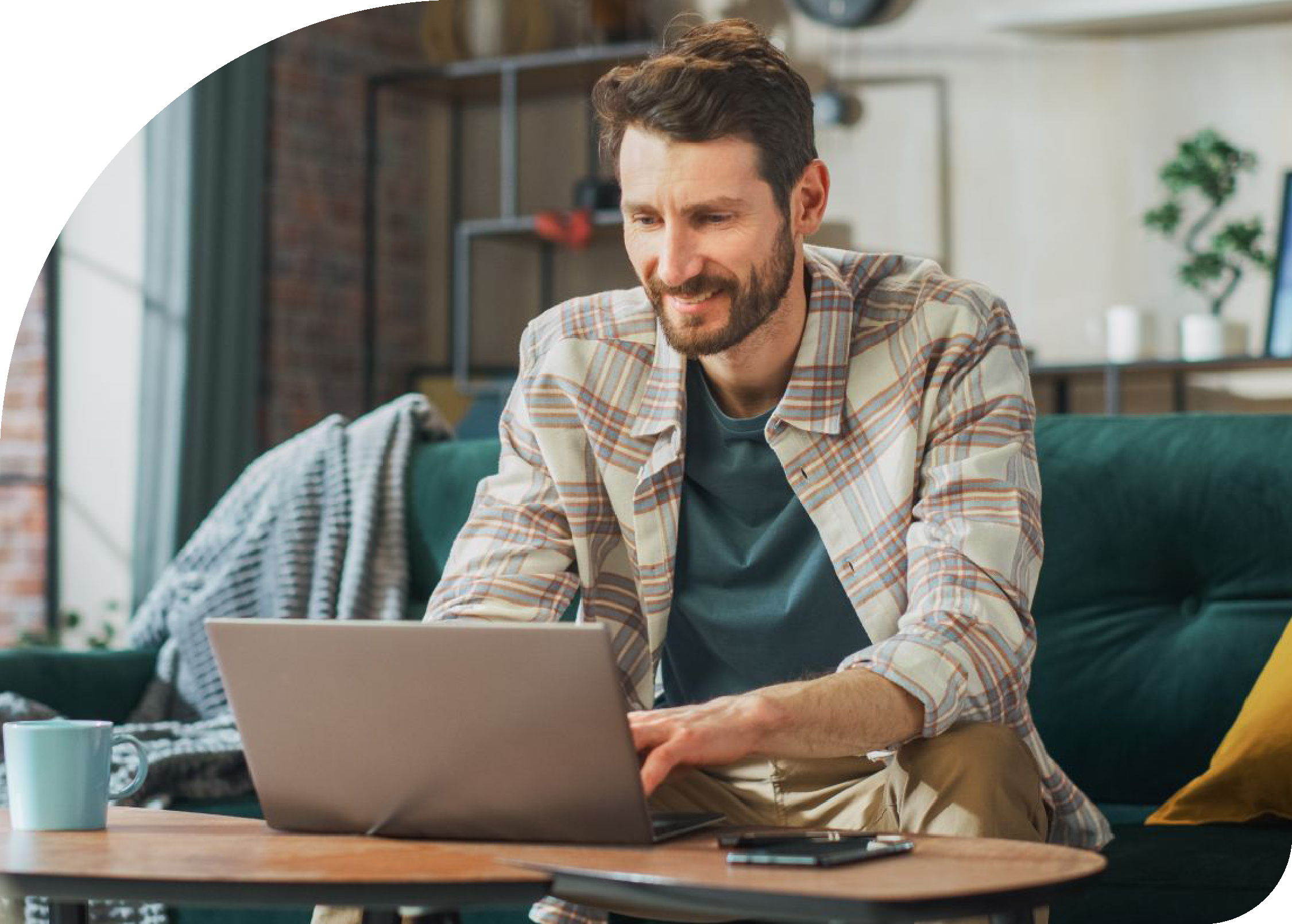 A person on a laptop working.
