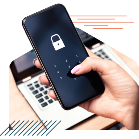 Image of a person using two-step verification on their mobile phone