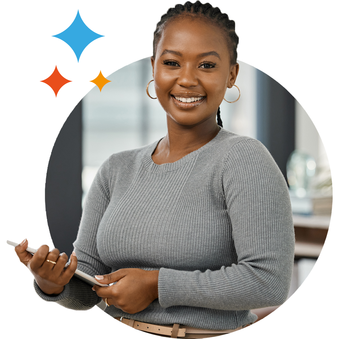 Image of a professional holding a tablet