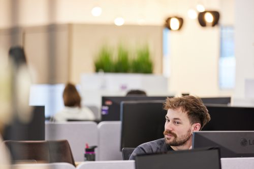 Image of employee in office