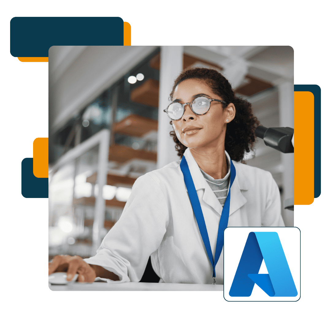 Woman in healthcare uniform - Azure logo