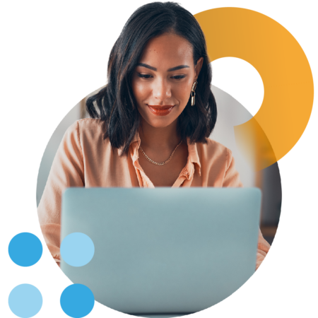 Image of a person working on a laptop