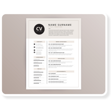 Image of a CV template