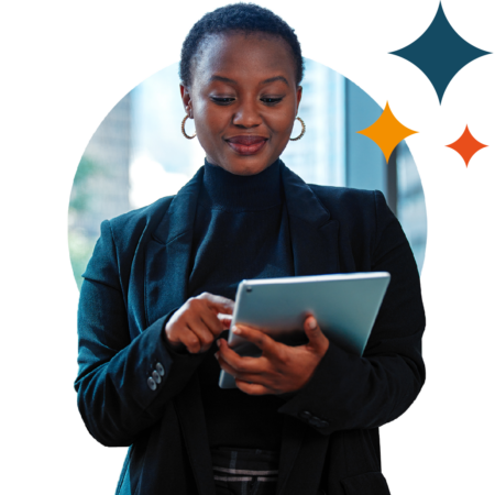 Image of woman on tablet