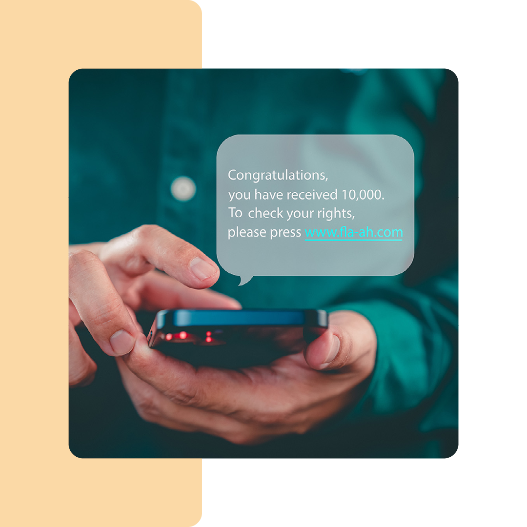 Image of someone holding a phone with an email security visualisation