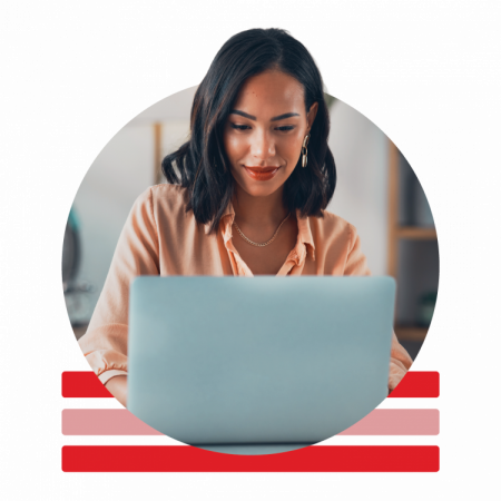 Business woman working on laptop in office