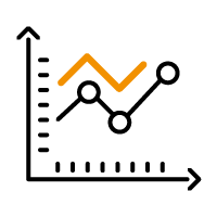 Chart icon showing increasing performance