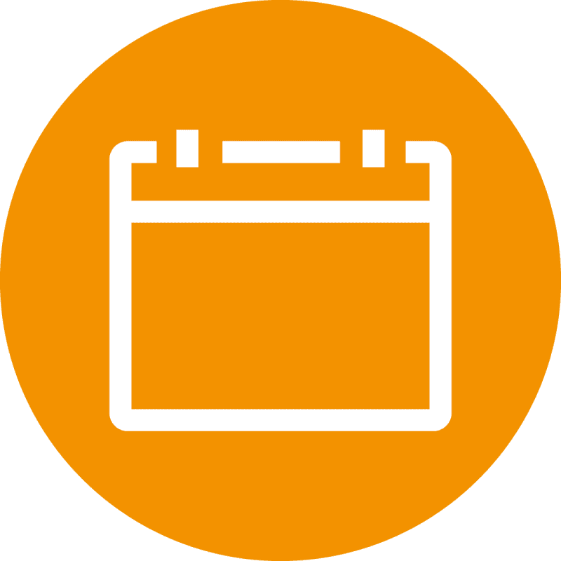 Orange icon of a calendar