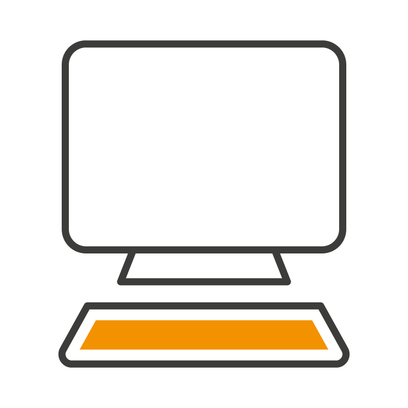 Icon of a computer and keyboard