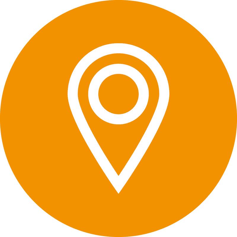 Orange icon of a location marker