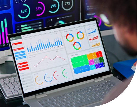 Image of data visualisation on a laptop