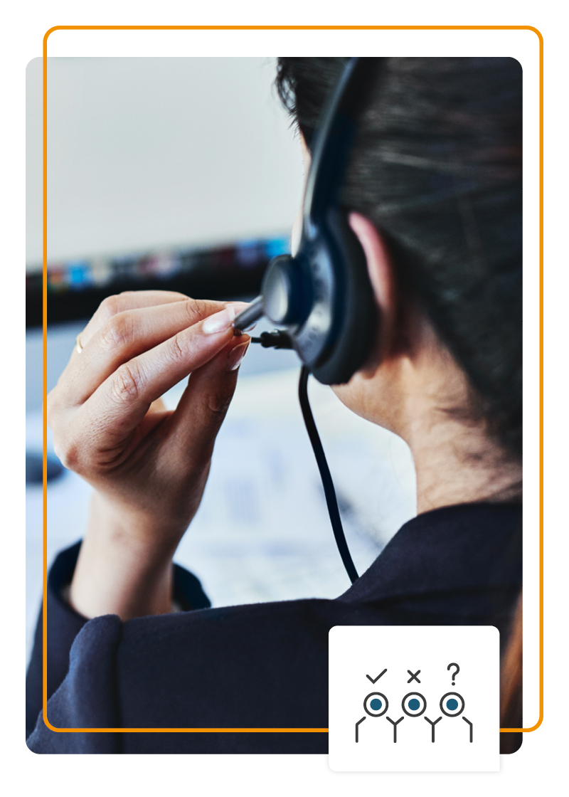 IT support worker using a headset