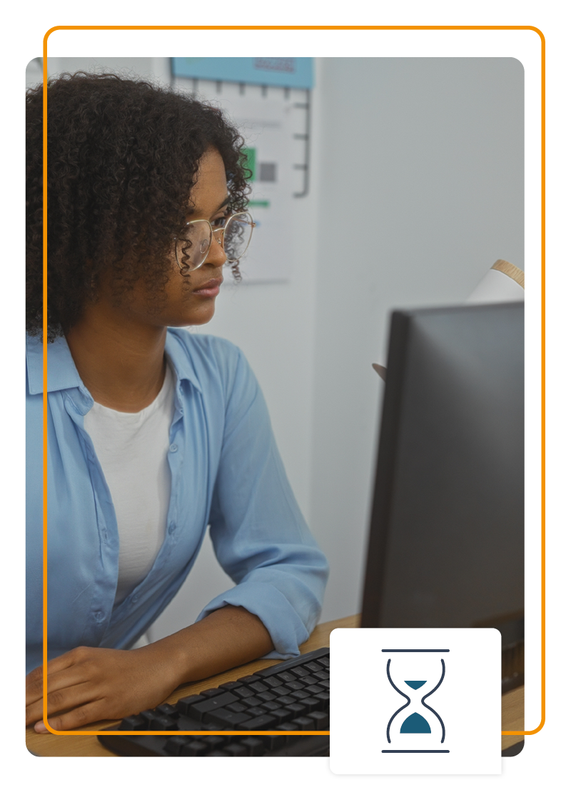 Women using a desktop computer