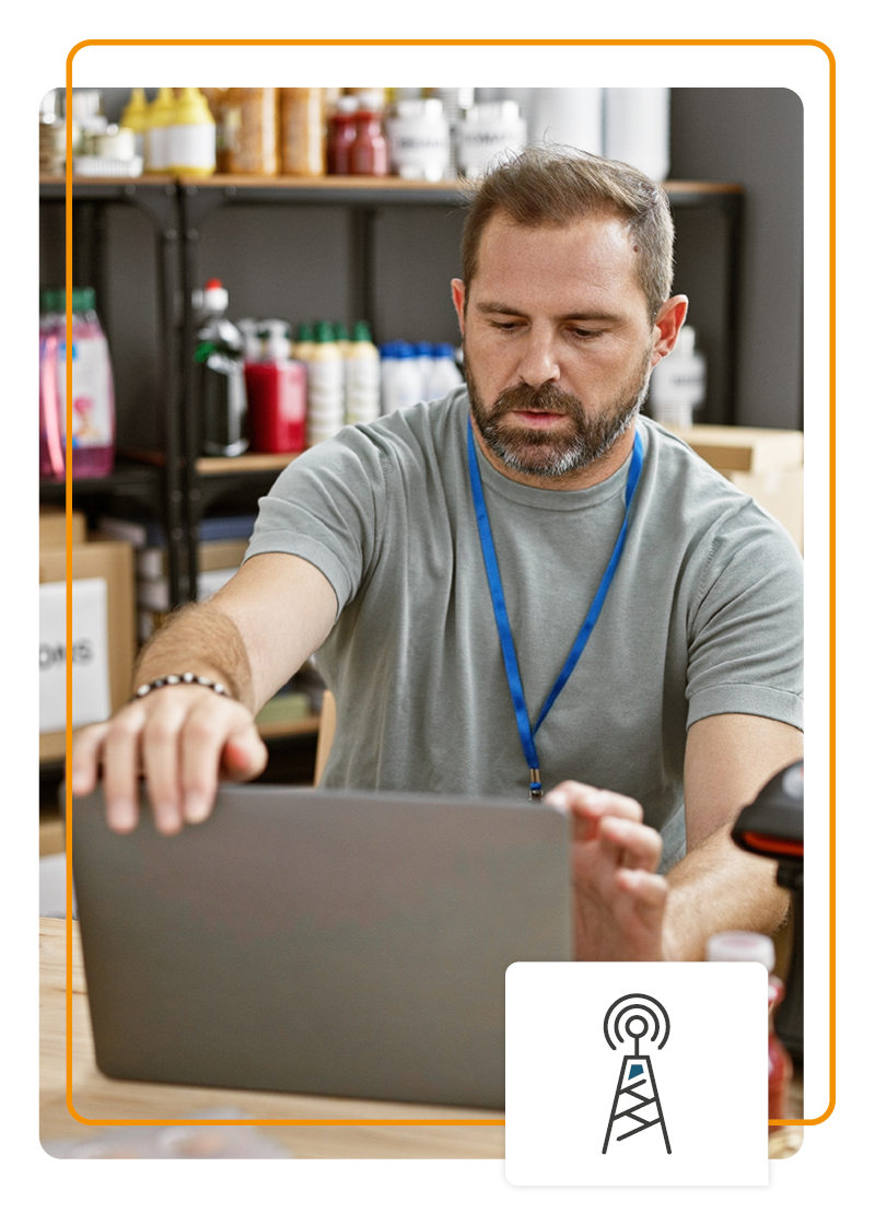 Man using a laptop
