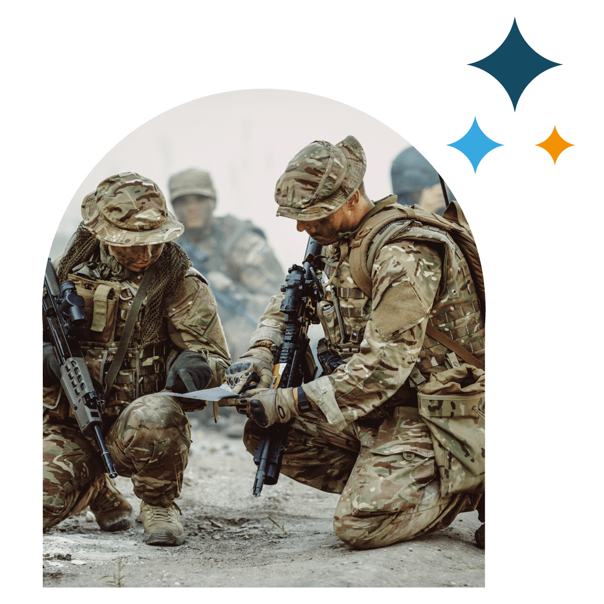 two british soldiers kneeling
