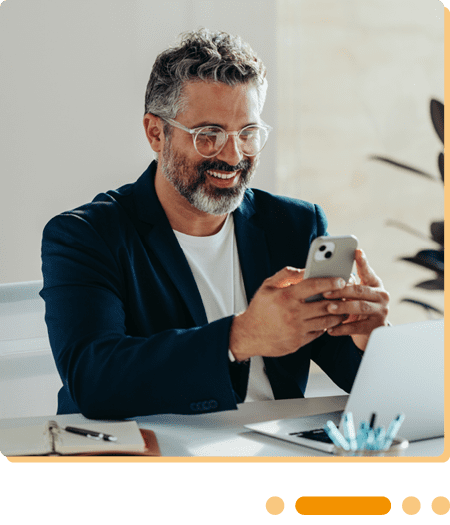 Image of a business professional holding a phone