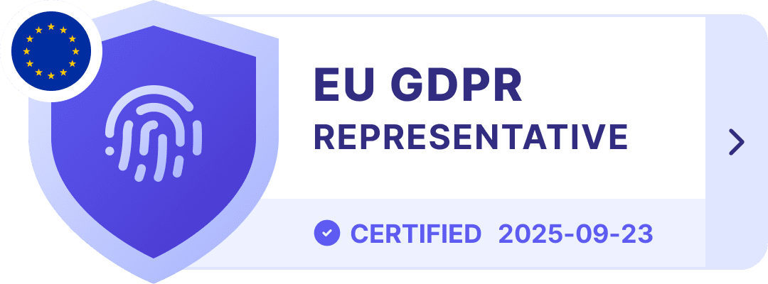 EU GDPR Representative certificate - certified on 23/09/2025