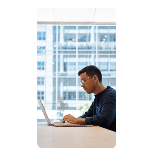 Man working on laptop