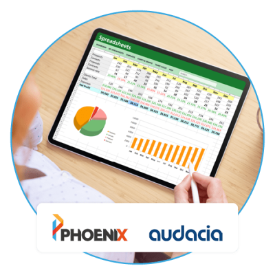 Image of a data spreadsheet on a tablet