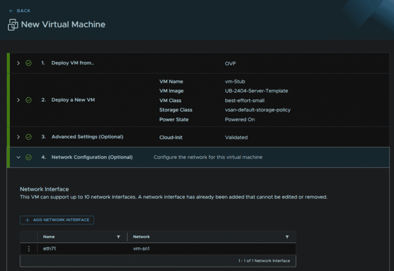 New virtual machine - VCF 9