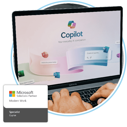 Image of Copilot for Microsoft on a laptop screen