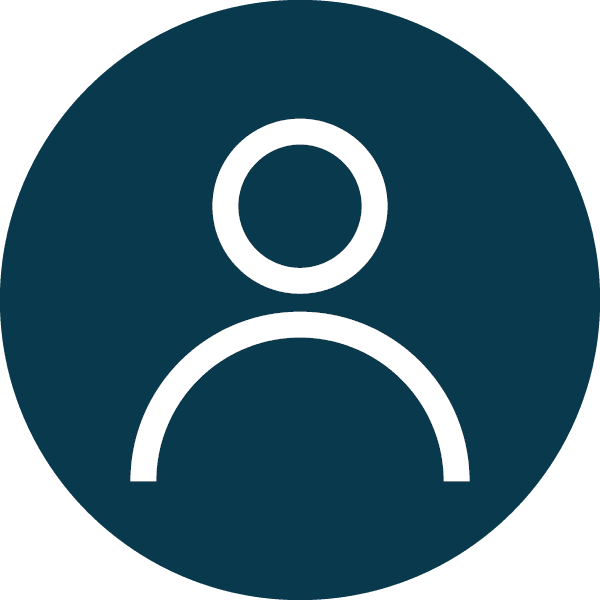 Blue icon of person