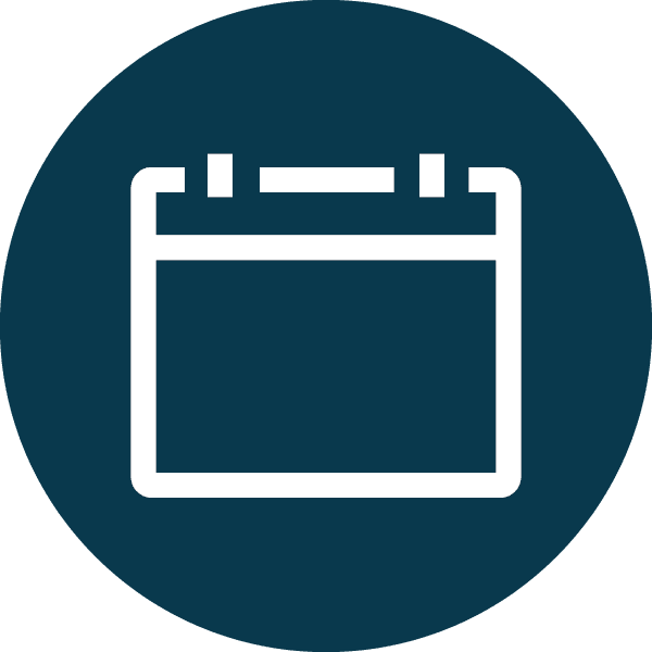 Blue icon of calendar