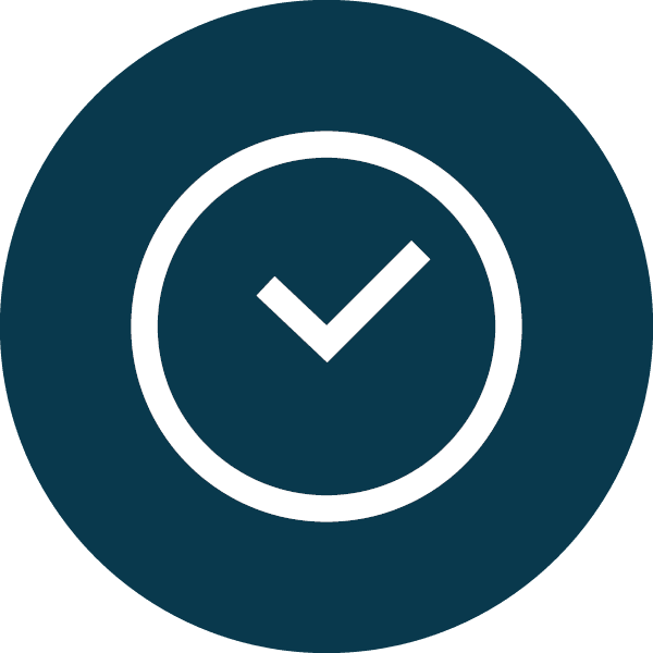 Blue icon of clock
