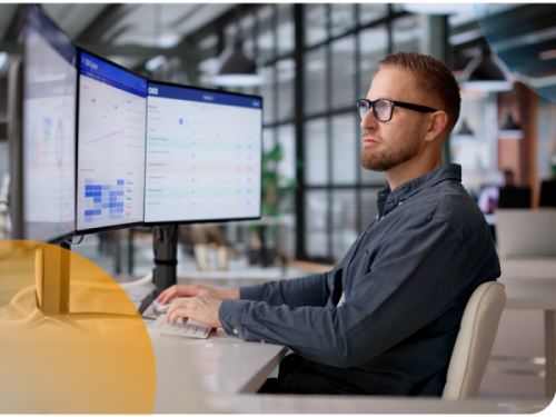 Image of a IT professional working on a computer