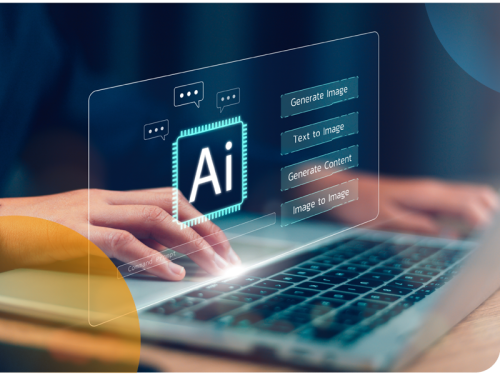 AI visual image with a person using a laptop