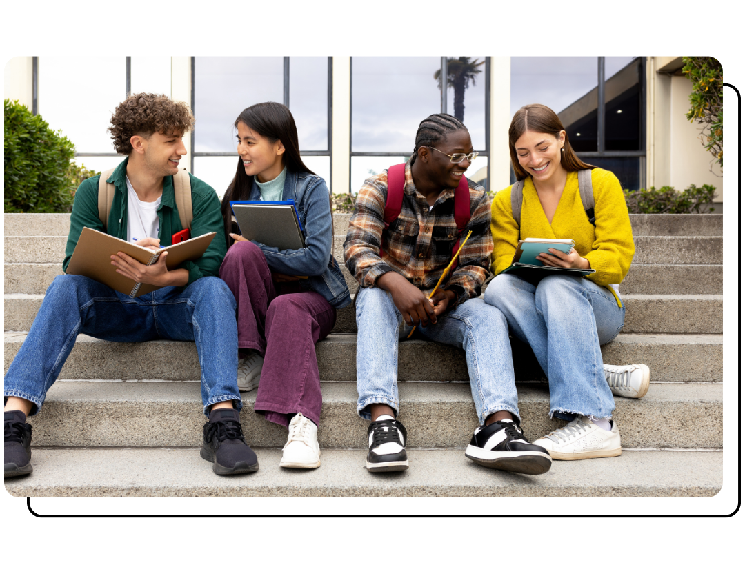 a group of smiling students