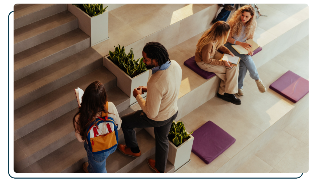 Students working
