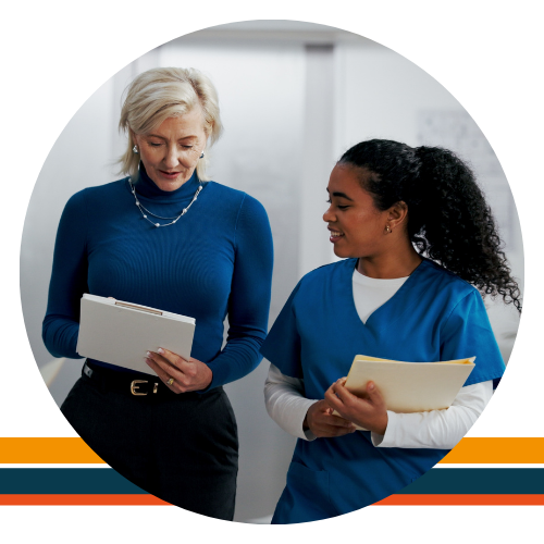 two healthcare colleagues