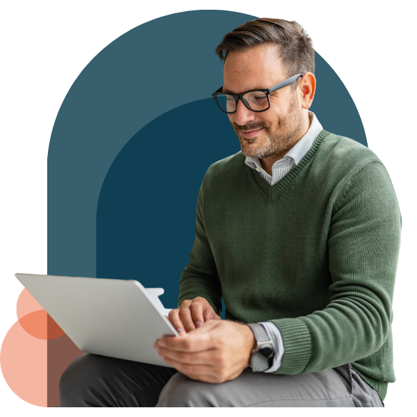 a man working on laptop