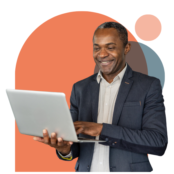 A man with a laptop