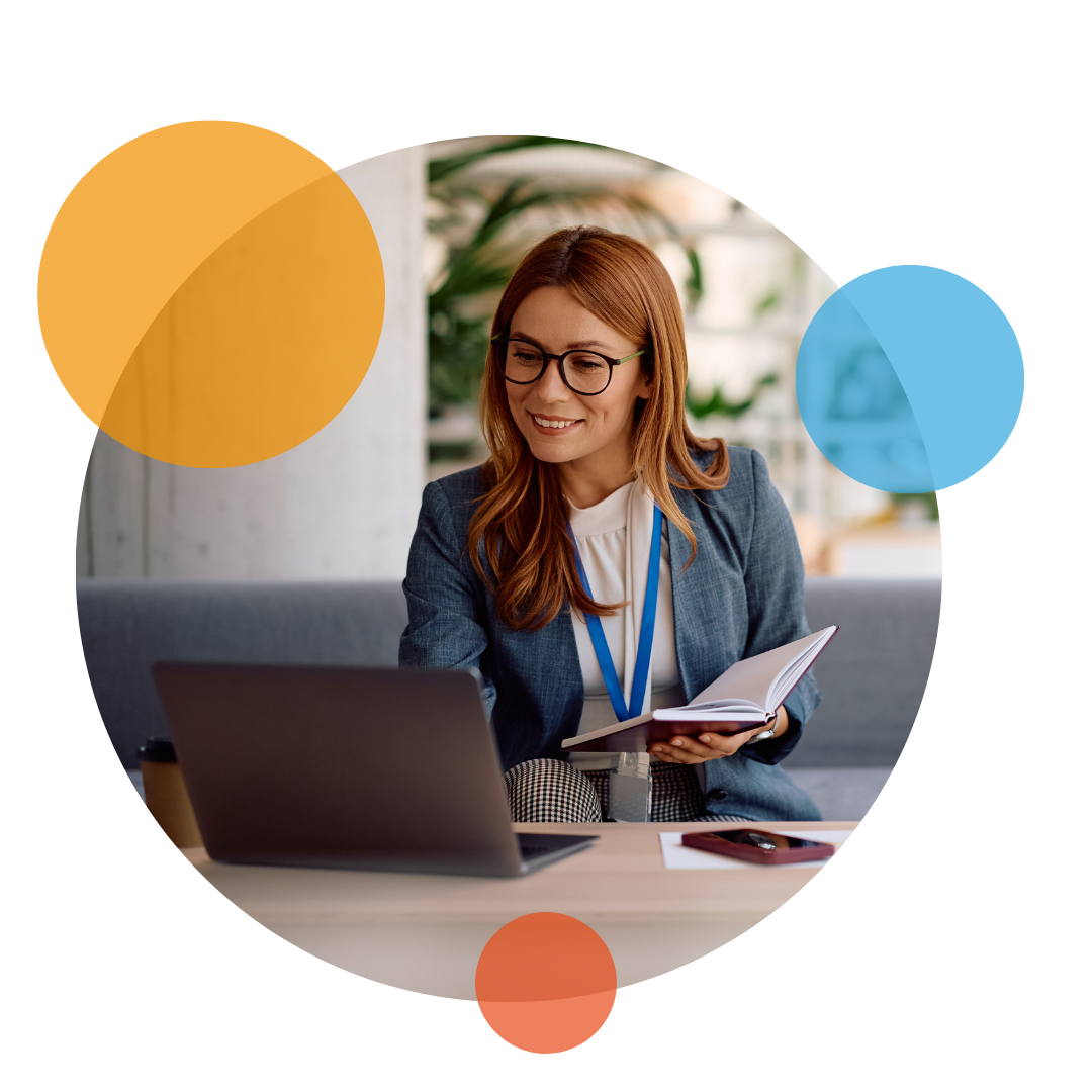 Woman working on laptop