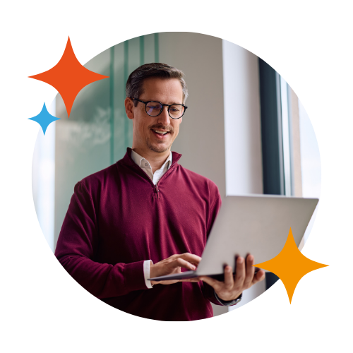 Man looking at laptop